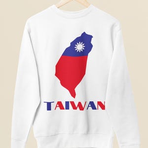 Felpa con mappa della bandiera di Taiwan, girocollo taiwanese, pullover di Taipei