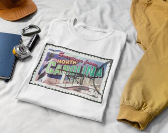 Vintage North Carolina T Shirt, Retro Stamp NC Graphic Tee