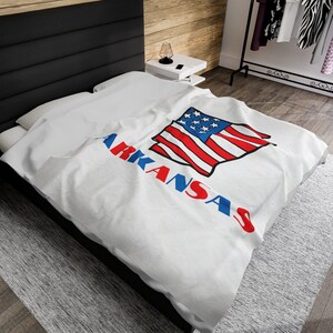 Coperta con bandiera americana e mappa dell&#39;Arkansas, coperta dell&#39;Arkansas, coperta regalo dell&#39;Arkansas, decorazioni per dormitori dell&#39;Arkansas, decorazioni per la casa dell&#39;Arkansas