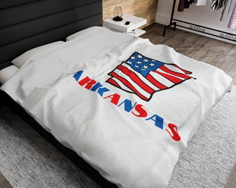 Deken Arkansas, deken Amerikaanse vlag Arkansas, deken Arkansas kaart, patriottische geschenken Arkansas, deken Arkansas State Pride, AR-kaart