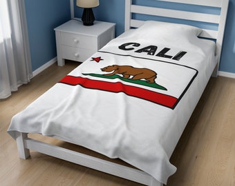 California Flag Throw Blanket, Cali Flag Blanket, California Bear Flag Bedding, California Blanket, California Home Decor Blanket, CA Gift