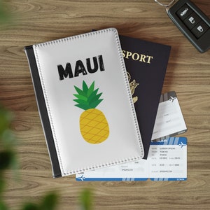 Maui Hawaii Passport Brieftasche, Maui Reisebrieftasche, Hawaiianische Ananas Kunst, Hawaii Reisezubehör, Maui Hawaii Geschenk, Maui Brieftasche, Maui Geschenk