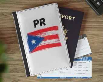 Porta-passaporte de Porto Rico, capa para passaporte com a bandeira de Porto Rico, carteira de viagem para o Caribe, presente de viagem para Porto Rico