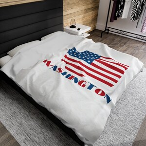 Amerikanische Flagge Karte von Washington Decke, Washington werfen Decke, Washington personalisierte Decke, Washington Wohnheim Dekor, Mikroedy Geschenke