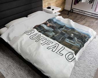 Buffalo City Skyline Blanket, Buffalo Throw Blanket, Buffalo NY Gift, Buffalo New York Decor, Buffalo NY Blanket, Buffalo NY Decor