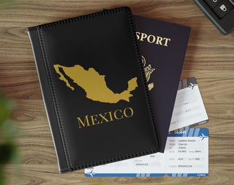 Mexican Passport Cover, Mexico Map Passport Holder, Mexico Travel Wallet, Mexico Passport Case, Gift for Mexicans