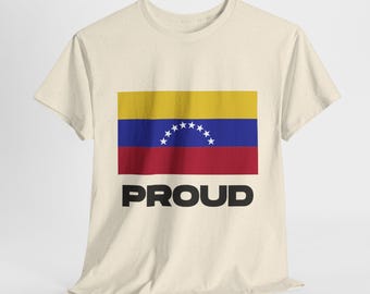 Maglietta con la scritta "Orgoglio venezuelano", maglietta con grafica della bandiera del Venezuela.