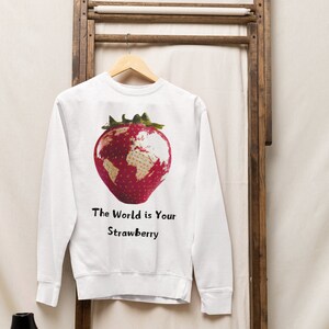 Strawberry Globe Sweatshirt, Strawberry Sweater, Strawberry Shirt, Strawberry Cardigan, Strawberry Decor, Strawberry Plants, Berry Gifts