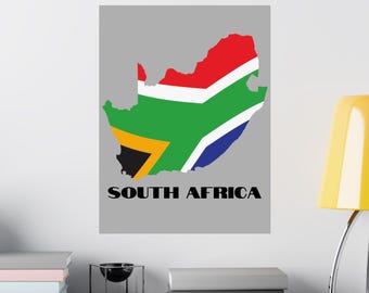 South Africa Map Poster, South Africa Wall Art, South African Flag Poster, South Africa Print, South Africa Wall Decor, South Africa Gifts