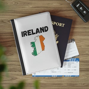 Irland Flagge Passport Brieftasche, irischer Passhalter, Karte von Irland Passport Cover, Irland Reisebrieftasche, irisches Geschenk, Irland Geschenk