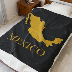 Couverture en or et noir de la carte du Mexique, couverture en or du Mexique, décoration élégante du Mexique, cadeau minimaliste du Mexique, décoration d'intérieur mexicaine, art de la carte