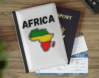 Porta-passaporte africano, capa para passaporte com mapa da África, carteira de viagem africana, capa para passaporte com estampa de reggae africano, presente para africanos
