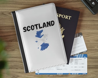 Scotland Passport Wallet, Scottish Passport Holder, Scotland Flag Passport Case, Scotland Travel Wallet, Map of Scotland Wallet