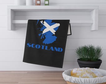 Toalla de cocina con mapa de la bandera de Escocia, decoración escocesa para el hogar
