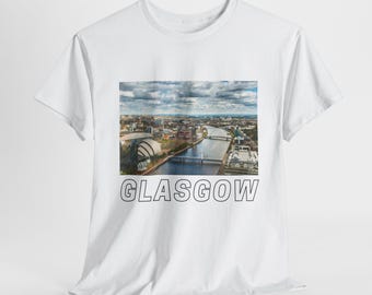 Camiseta con el horizonte de Glasgow, camiseta gráfica de Escocia, regalo de Glasgow