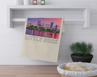 Little Rock Skyline Kitchen Towel, Little Rock Arkansas Dish Towel, Little Rock Gift