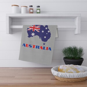 Map of Australia Kitchen Towel, Australian Flag Towel, Australian Kitchen Decor, Australian Decor, Australia Travel Gift, Australia Gift