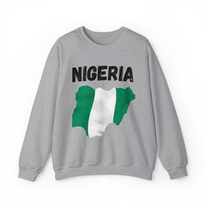 Map of Nigeria Sweatshirt, Nigerian Flag Crewneck, Unisex Nigerian Clothing, Nigeria Flag Pullover, Gift for Nigerian, Nigeria Gift