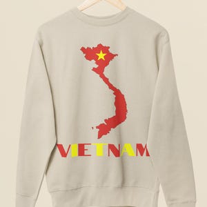 Vietnam Flagge Sweatshirt, Karte von Vietnam Sweatshirt, süßes Vietnam Shirt, Vietnamesische Flagge Shirt, Vietnam Rundhalsausschnitt, Vietnam Reisegeschenk