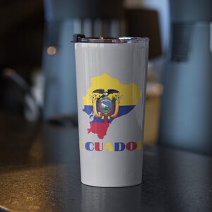 Map of Ecuador Tumbler 20 oz, Ecuadorian Flag Tumbler, Ecuador Travel Mug, Ecuador Bottle, Ecuador Flag Tumbler, Cute Ecuador Gift