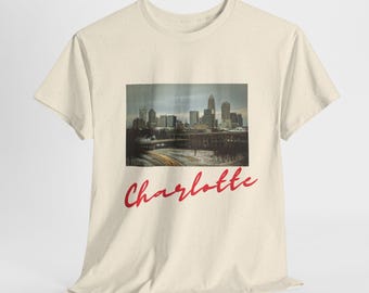 Charlotte NC T Shirt, Charlotte Skyline Graphic Tee