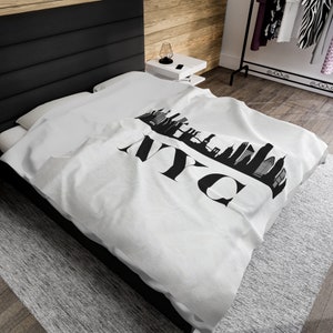 NYC Skyline Blanket, New York City Throw Blanket, NYC Personalized Blanket, NYC Dorm Decor, New York Home Decor, New York City Gifts