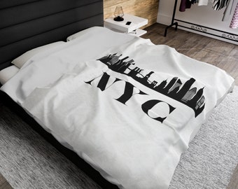 NYC Skyline Blanket, New York City Throw Blanket, NYC Personalized Blanket, NYC Dorm Decor, New York Home Decor, New York City Gifts
