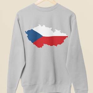 Czech Republic Sweatshirt, Czech Flag Crewneck, Prague Sweatshirt, Map of Czech Republic Pullover Sweatshirt, Czech Republic Flag Gift