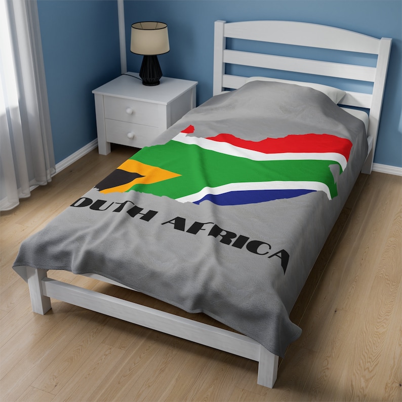 South African Flag Map of South Africa Blanket, South Africa Throw