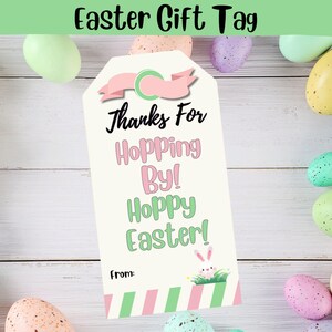 Fröhliche Oster Leckerli Geschenkanhänger - Druckbare Geschenkanhänger Häschen für Osterkörbe & Geschenke, Ostern Leckerei Tags, Hopfen Ostern Tag, Ostern Geschenkanhänger