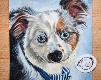 Retrato personalizado de mascota Gouache