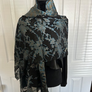 Chiffon Multi Color Black Pattern Stole Rectangle Dupatta