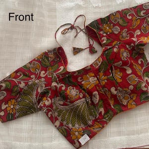 Size 38 Kalamkari Blouse: Custom Stitched Cotton Top