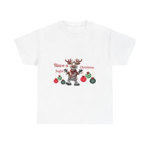Christmas Reindeer Tee, Joyful Holiday Shirt, Unisex Cotton T-Shirt, Festive Apparel, Seasonal Gift, Merry Christmas Clothing