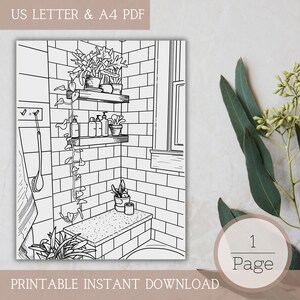 Single Coloring Page for Adults | Eco Friendly Self Care | Printable, PDF, Digital Coloring Book, Instant Download