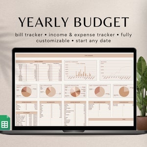 Yearly Budget Planner, Google Sheets Budget Planner, Budget Template, Annual Budget, Budget Spreadsheet, Savings Tracker, Expense Tracker