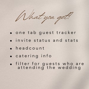 Wedding Guest Tracker for Google Sheets, Wedding Planer, Guest List Template, Wedding Guest List Tracker, RSVP Tracker, Invitation Tracker image 2