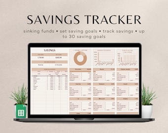 Savings Tracker, Sinking Funds, Google Sheets Budget Planner, Budget Template, Budget Spreadsheet, Savings Template, Savings Spreadsheet