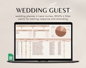 Wedding Guest Tracker for Google Sheets, Wedding Planer, Guest List Template, Wedding Guest List Tracker, RSVP Tracker, Invitation Tracker