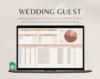 Wedding Guest Tracker for Google Sheets, Wedding Planer, Guest List Template, Wedding Guest List Tracker, RSVP Tracker, Invitation Tracker