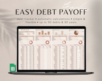 Simple Debt Payoff Tracker, Google Sheets Debt Spreadsheet, Debt Payment Tracker, Debt Payoff Tracker, Debt Template, Debt Planner