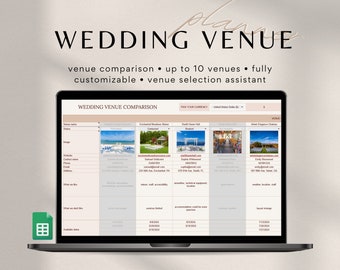 Wedding Venue Comparison Spreadsheet for Google Sheets, Wedding Planner, Wedding Planning, Wedding Venue Selector, Wedding Venue Planner