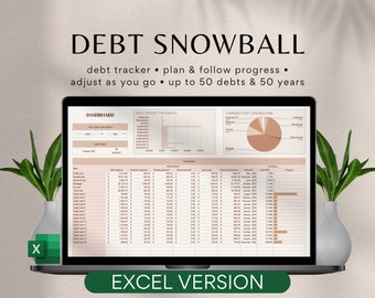 Debt Snowball Planner, Excel Budget Planner, Budget Template, Debt Snowball, Debt-Free Planner, Budget Spreadsheet