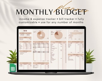 Monthly Budget Planner, Google Sheets Budget Planner, Budget Template, Monthly Budget, Budget Spreadsheet, Savings Tracker, Expense Tracker