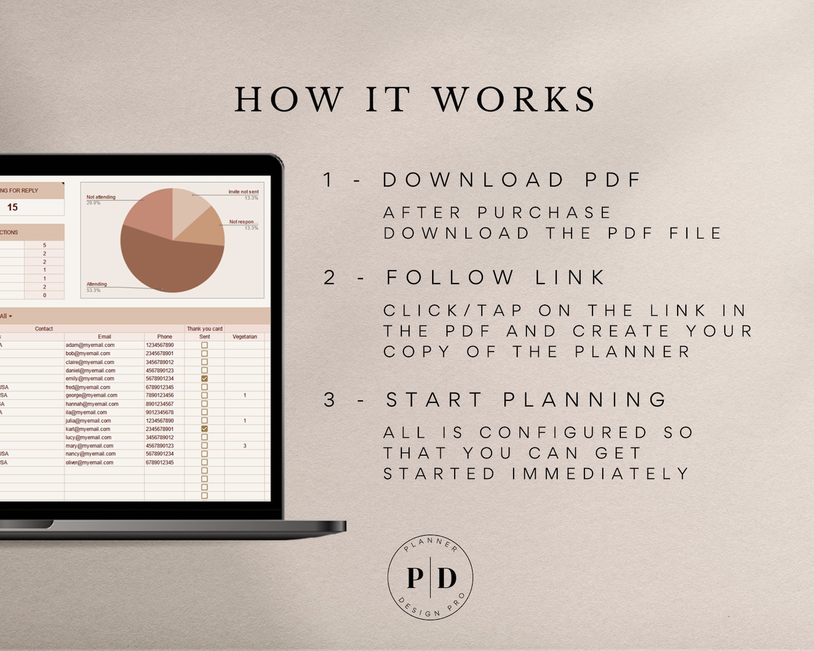Wedding Guest Tracker & Seating Chart for Google Sheets, Wedding Planer ...