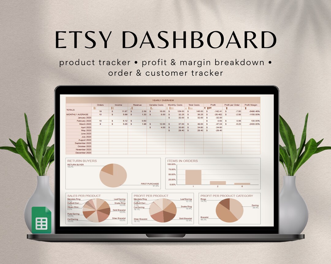 Etsy Sales Dashboard Google Sheets Sales Planner Sales Template Etsy Sales Dashboard Google Sheets Sales Planner Sales Template