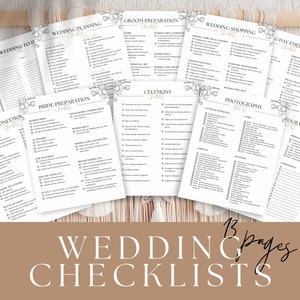 Wedding Planning Checklist Canva Template, Editable Wedding Checklists, Printable Wedding Checklists, Customizable Wedding Checklists