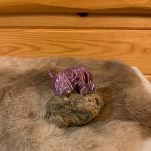 3d printed, cow, fidget, articulated, toy, purple