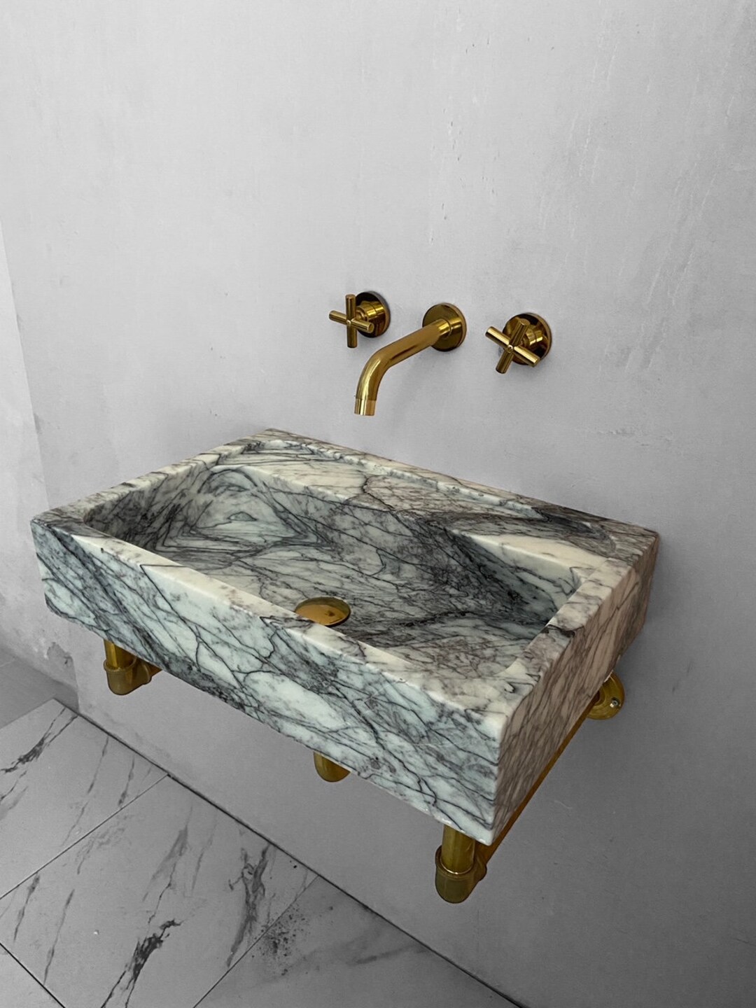 Custom Order Lilac Marble Sink, Powder Room Marble Vanity, Bathroom ...
