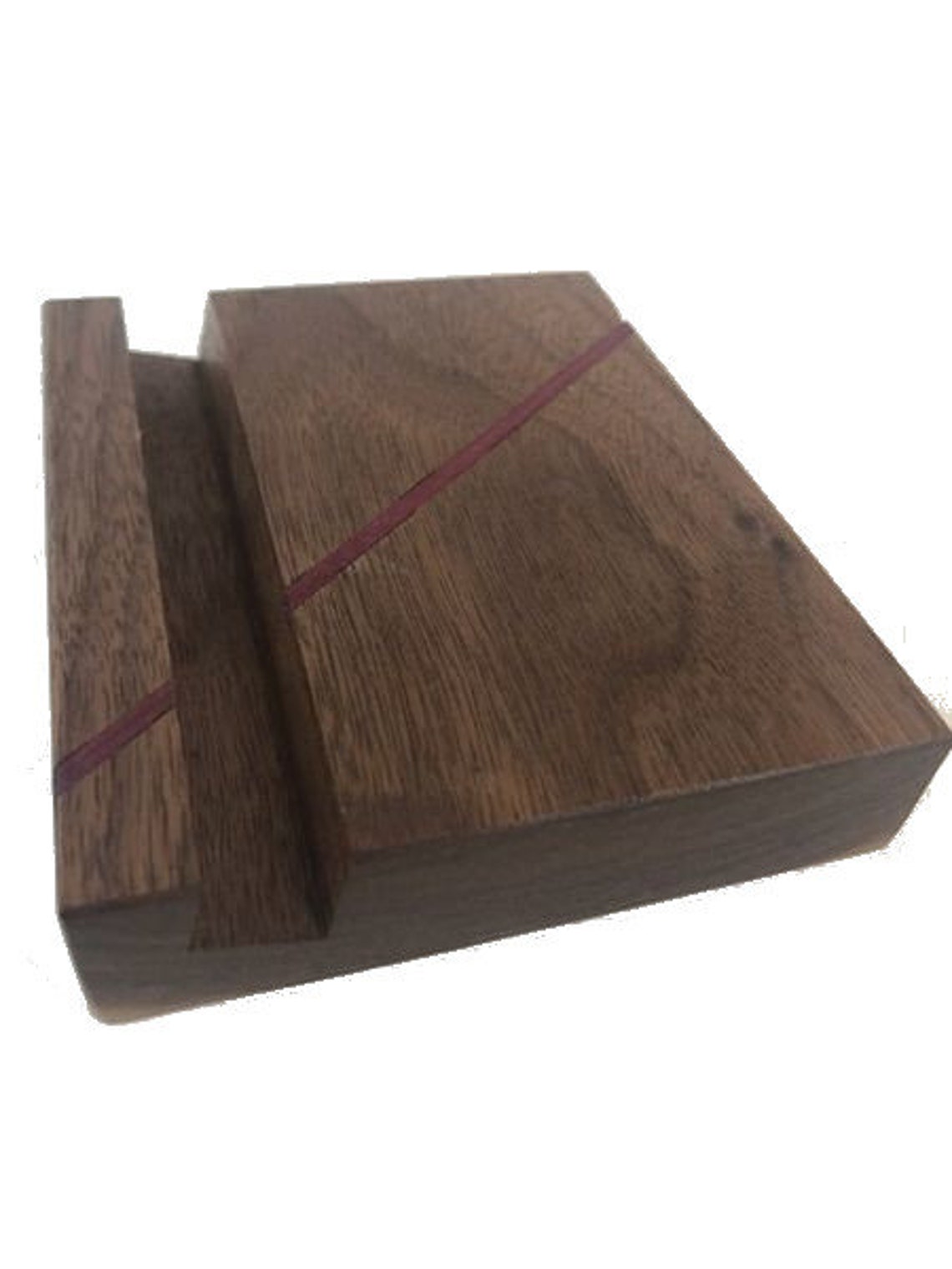 Phone & Tablet Stand - Rustic Walnut and Bloodwood Inlay - Etsy